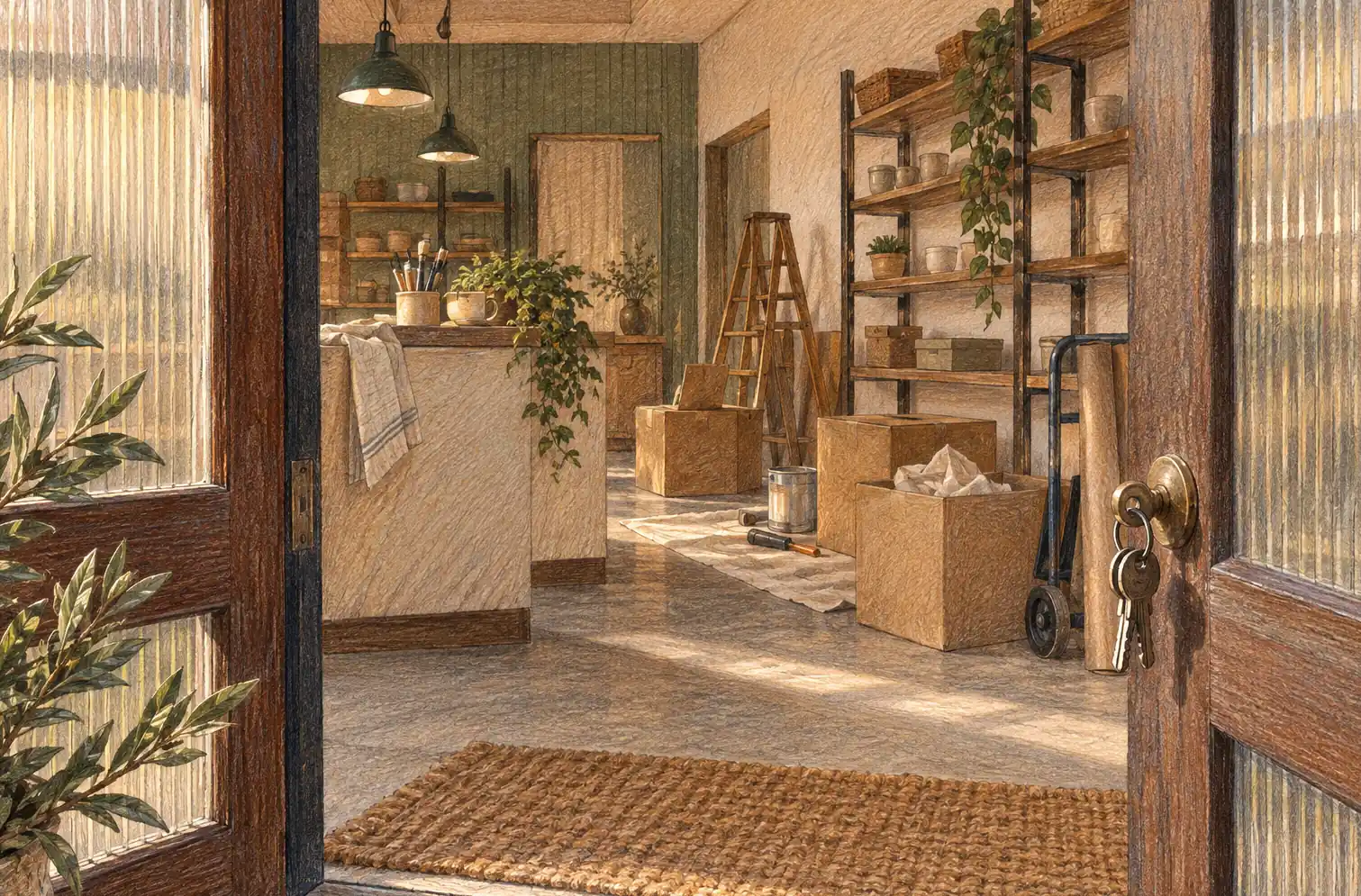 Illustration of growing businesses and their working space